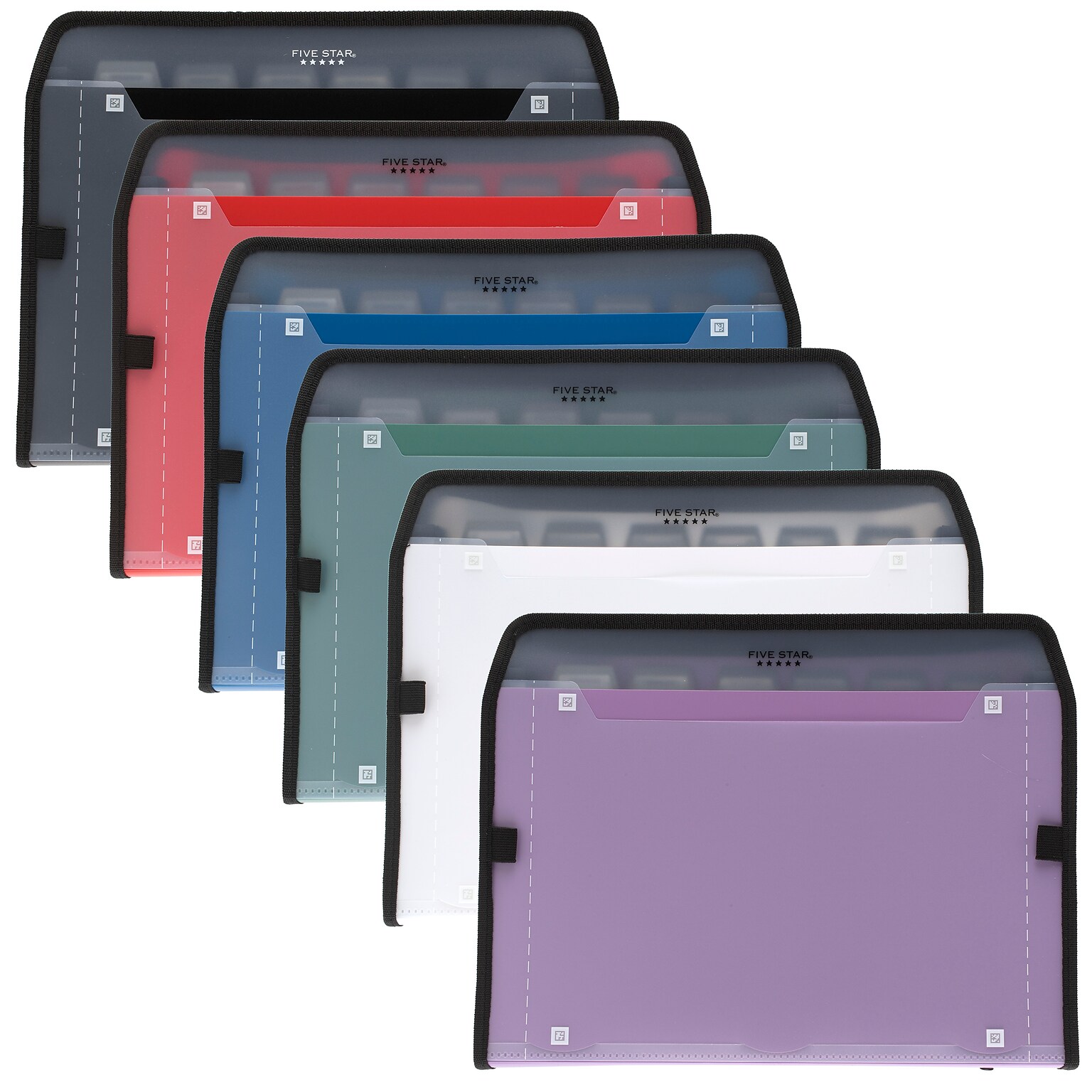 Five Star Customizable Plastic Accordion File ,7-Pocket, Letter Size, Assorted Colors (35170)