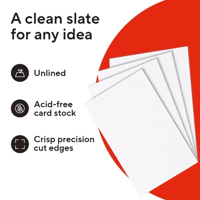 Staples Index Cards, 3 x 5, Blank, White, 500 Pack – Unruled Cards for Flashcards, Notes & Organization