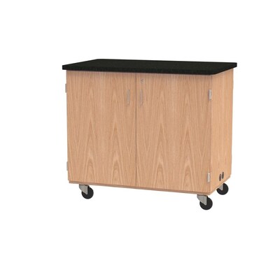 DWI Micro-Charge Station Wood Veneer Table with Storage, Brown (4741K)