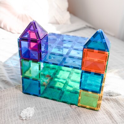 Connetix Magnetic Tiles Rainbow Blue & Green Base Plate, 2 Pieces (CNTRBG002BP)