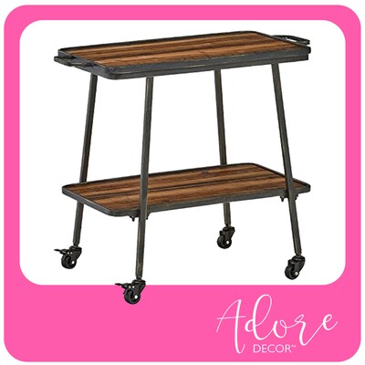 Adore Decor Felix Bar Cart, Black (FUBC10003A)