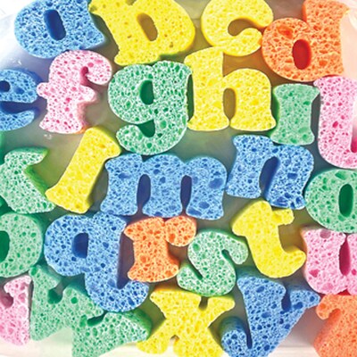 Captain Creative Super Sponges, Lower Case Alphabet, 2, Assorted Colors, 26/Set (APISS18000)