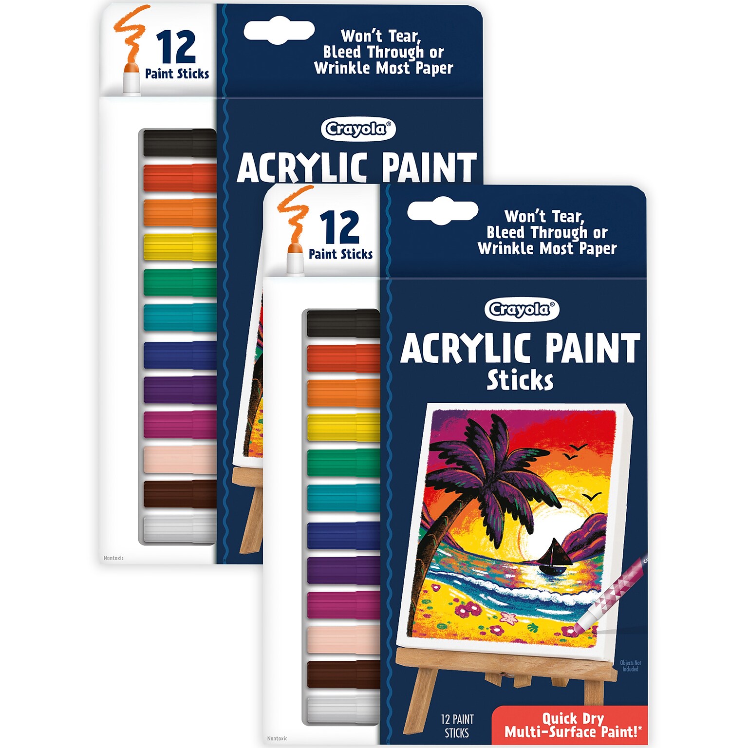Crayola Acrylic Paint Doodle Sticks, Assorted Colors, 12/Pack, 2/Bundle (BIN546213-2)