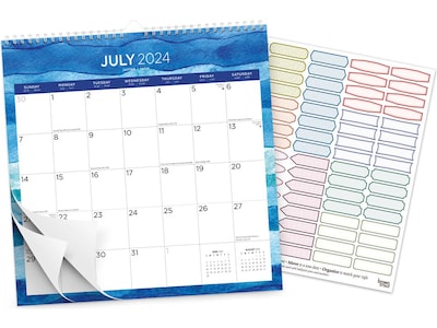 2024-2025 Plato Seaside Currents 12" x 12" Academic & Calendar Monthly Desk or Wall Calendar (9781975480400)