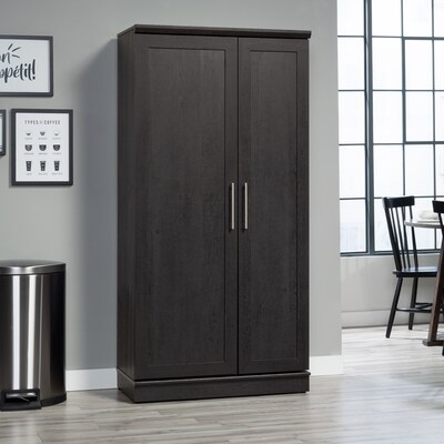 Sauder HomePlus 71H Storage Cabinet with 12 Shelves, Raven Oak (446898)