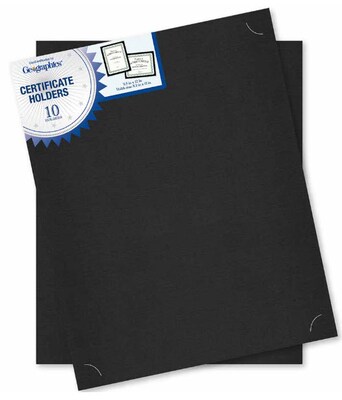 Geographics Certificate Holder, Black, 10 Holders/Pack (47836)
