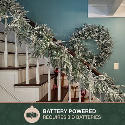 Fraser Hill Farm 9' Real Feel Pre-Lit Artificial Christmas Garland (FFRF108G-5MSN)
