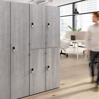 Bush Business Furniture Assure 72"H 2-Tier Platinum Gray Storage Lockers (AUS130PGK)