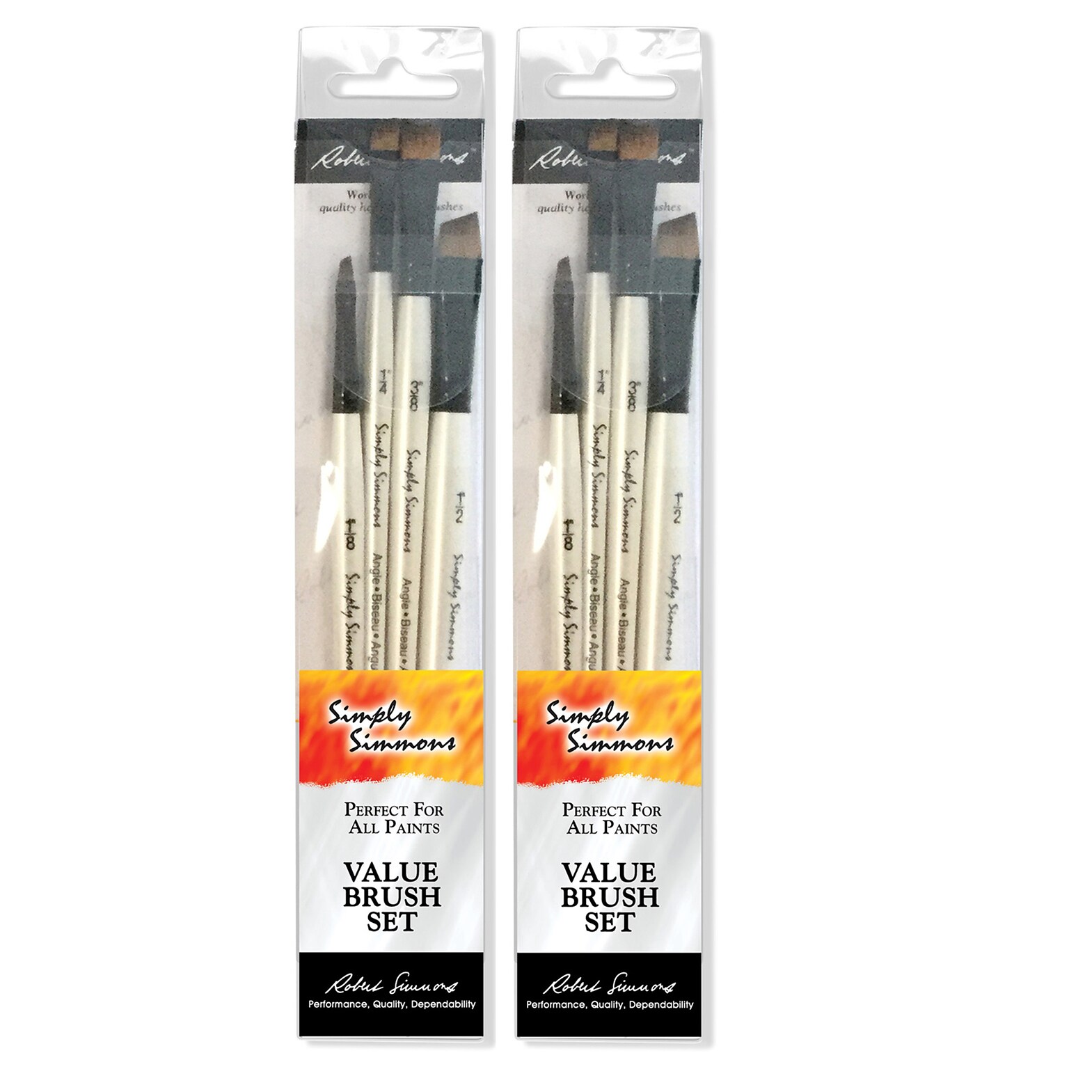Daler-Rowney Simply Simmons All The Angles Brush Set, 4/Set, 2 Sets/Bundle (DRW255400006-2)