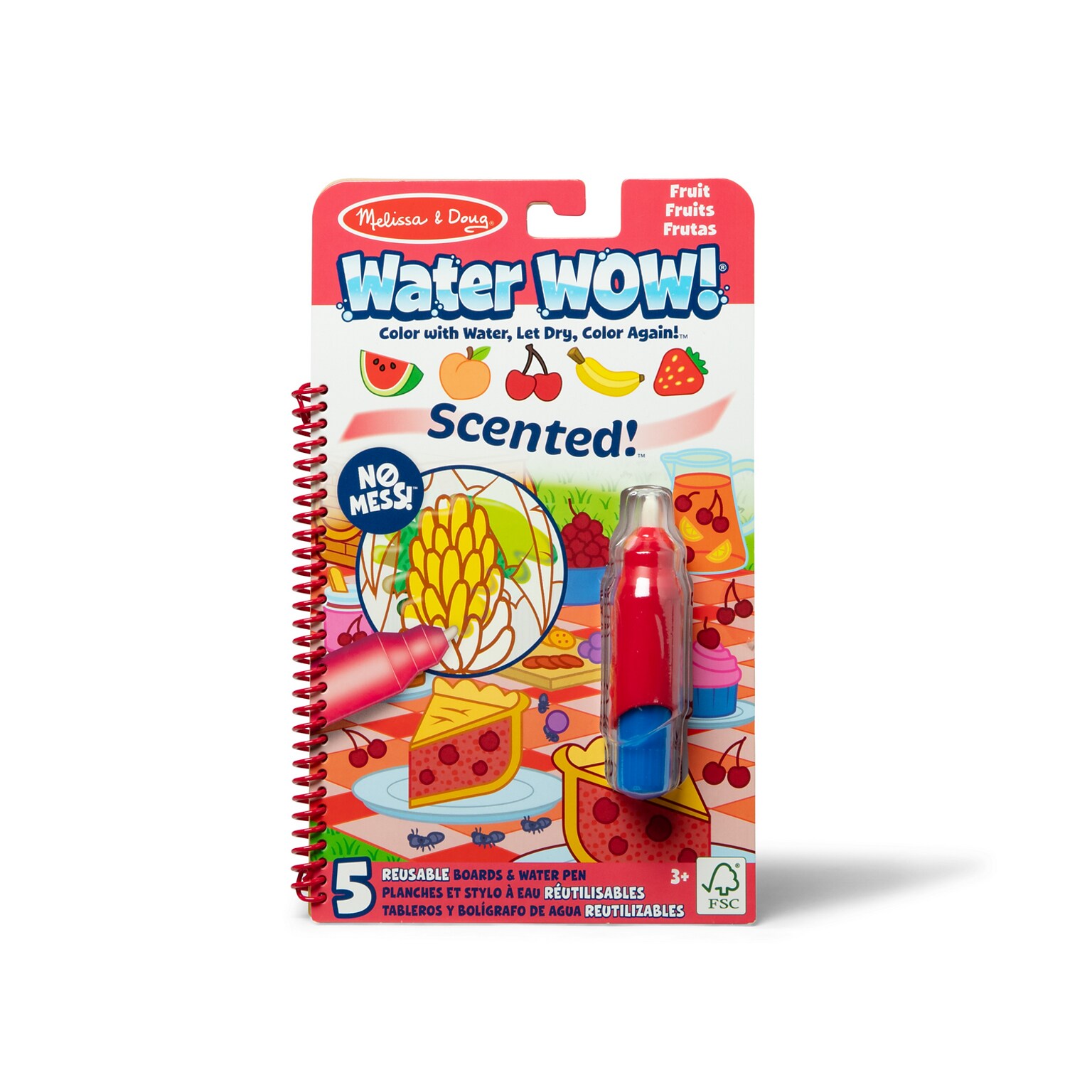 Melissa & Doug Scented Water WOW! Reusable Water-Reveal Fruit Coloring Activity Book, 6/Pack (51180-CASE)