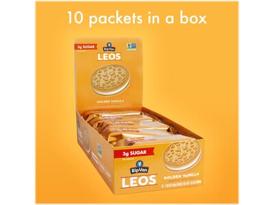Rip Van Leos Golden Vanilla Sandwich Cookies, 1.69 oz., 10 Packs/Box (0016)