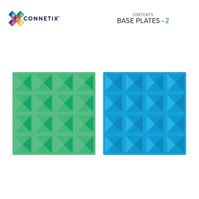Connetix Magnetic Tiles Rainbow Blue & Green Base Plate, 2 Pieces (CNTRBG002BP)