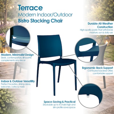 Regency Niche Terrace 5-Piece Square Dining Set, 31.5"D x 31.5"W, Coastal Navy (TOB3131NV41NV)