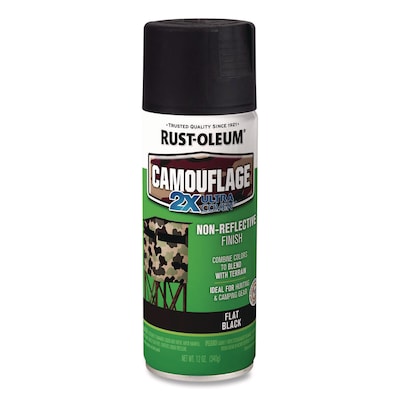 Rust-Oleum Camouflage Spray Paint, 12 oz. Aerosol Can, Flat Black (RST279179)