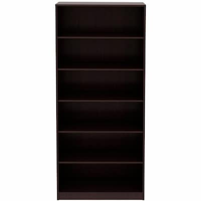Lorell 84 6-Shelf Bookcase with Adjustable-Shelves, Espresso Laminate (LLR18248)