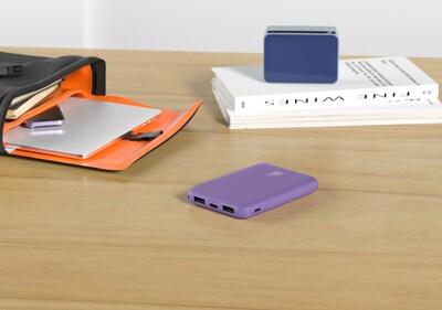 LAX 6600mAh Power Bank with USB-C & USB, Lilac (RC66LL)