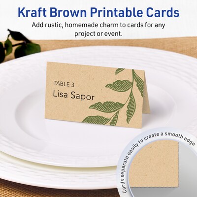 Avery Matte General Use Blank Cards, Kraft Brown, 100/Pack (95324)
