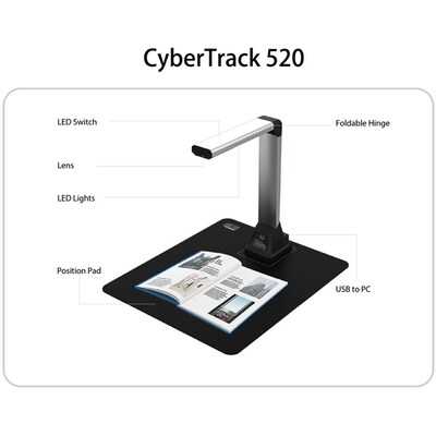 Adesso CYBERTRACK 520 USB 5 Megapixel Fixed-Focus Document Camera, Black