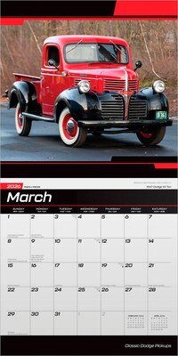 2026 BrownTrout Classic Dodge Pickups 12" x 12" Monthly Wall Calendar (9798330707584)
