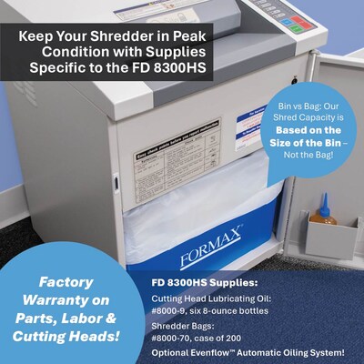 Formax 8300HS 8-Sheet Cross-Cut High-Security Deskside Shredder (FD8300HS)