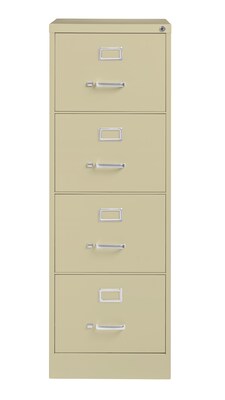 Hirsh Commercial 4-Drawer Vertical File Cabinet, Legal Size, Lockable, 52H x 18W x 26.5D, Putty (14106)
