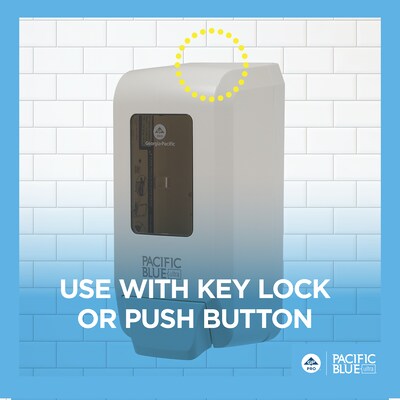 Pacific Blue Ultra Wall Mounted Hand Soap/Hand Sanitizer Dispenser, White (53058)