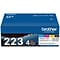 Brother TN-223 Black/Cyan/Magenta/Yellow Standard Yield Toner Cartridge, Up to 1,400 Pages, 4/Pack (