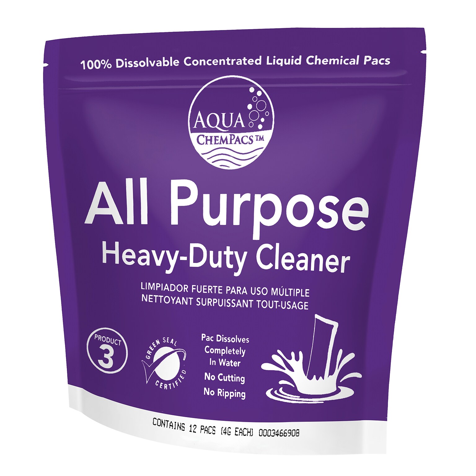 Aqua Chempacs All Purpose Heavy-Duty Cleaner, Lavender Scent, 20 Pacs/Bag (9320955)