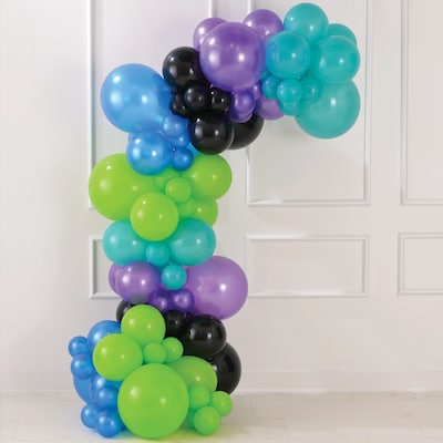 Party City Latex Balloon Garland Kit, Cyber Brights, 90/Pack (AM111849)