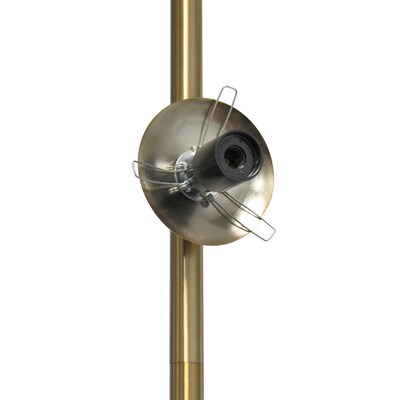 Simple Designs 66" Tall Mid Century Modern Standing Tree Floor Lamp with Dual White Glass Globe Shade, Gold (LF1044-GLD)