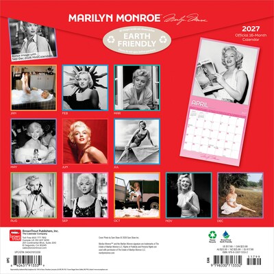 2027 BrownTrout Marilyn Monroe 12 x 12 Monthly Wall Calendar (9798330713332)