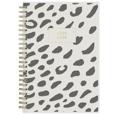 2025-2026 Blue Sky Leopard 5 x 8 Academic Year Weekly & Monthly Planner, Plastic Cover, Multicolor