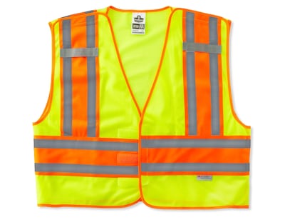 Ergodyne GloWear® 8245 High Visibility Sleeveless Safety Vest, ANSI Class P2, Lime, 2XL/3XL (23397)