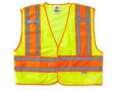 Ergodyne GloWear® 8245 High Visibility Sleeveless Safety Vest, ANSI Class P2, Lime, Large (23395)