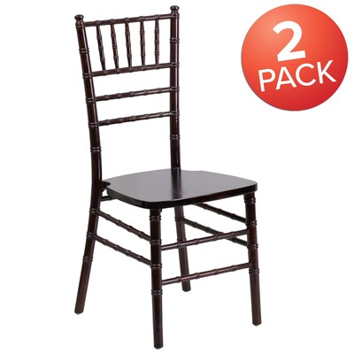 Flash Furniture HERCULES Series Wood Chiavari Chair, Walnut, 2 Pack (2XSWALNUT)