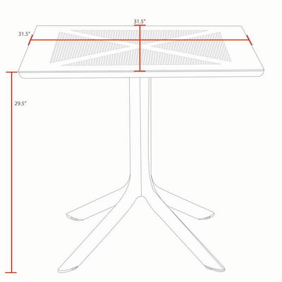 Regency Niche Terrace Square Bistro Table, 31.5"D x 31.5"W, White Down (TOB3131WH)