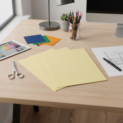 Staples® 67 lb. Cardstock Paper, 8.5 x 11, Canary, 250 Sheets/Pack (82993)