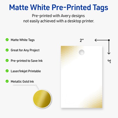 Avery 3 Blank Price & Merchandise Tags, White, 80/Carton (S00-EWJ-PRMWT10)