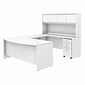 Bush Business Furniture Studio C 72"W U Shaped Desk with Hutch and Mobile File Cabinet, White (STC003WH)