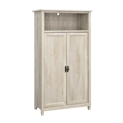 Sauder Edge Water 60H Storage Cabinet with 5 Shelves, Chalked Chestnut (434766)