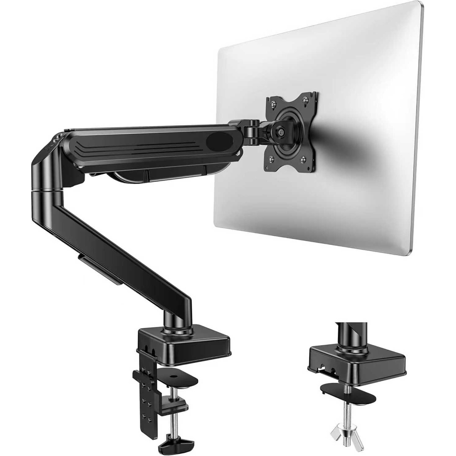 Uncaged Ergonomics Adjustable Single Computer Monitor LCD Arm/Mount, Black (MM-b)