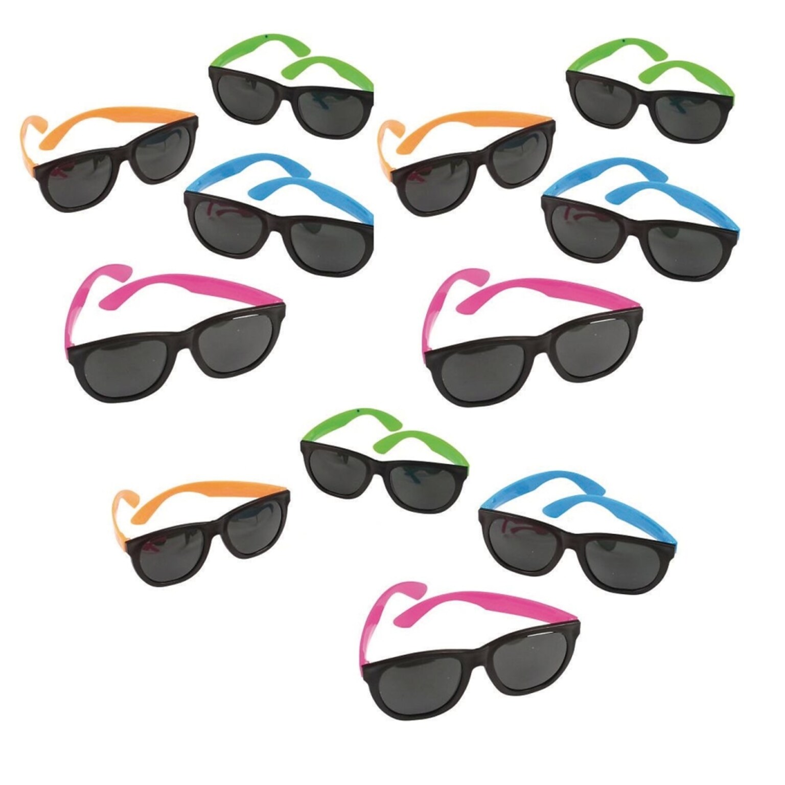 S&S Neon Toy Sunglasses, Assorted Colors, 12/Pack (NL681)
