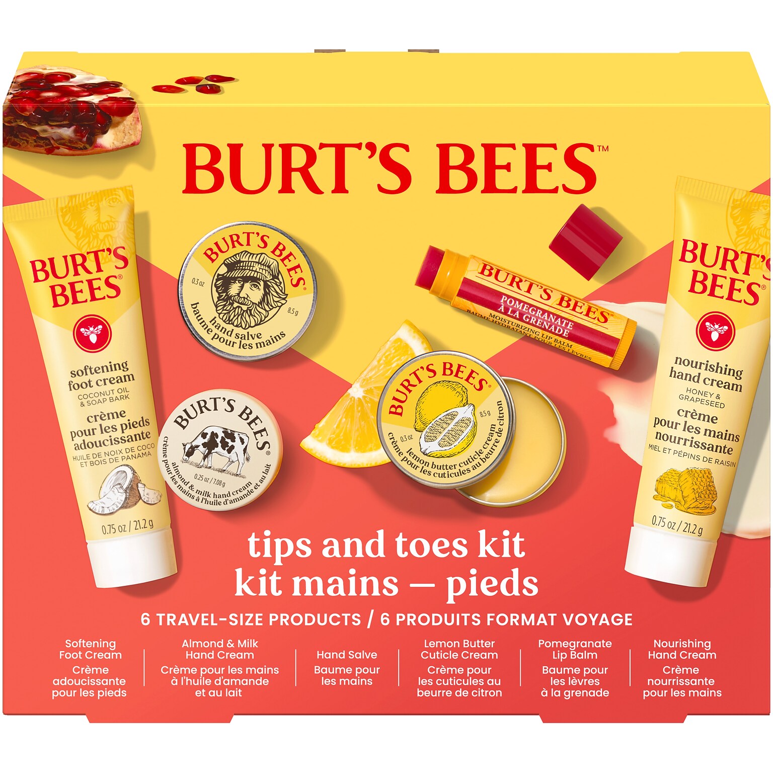 Burts Bees Tips & Toes Kit, 6 Pieces (00912)