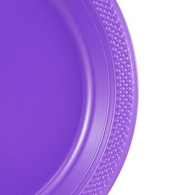 JAM Paper 7" Plastic Plates, Purple, 60/Pack (7255320688g)