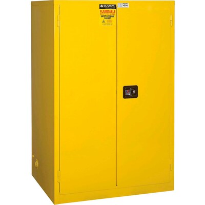 Global Industrial Flammable Cabinet, Manual Close Double Door, 90 Gallon, 43"W x 34"D x 65"H