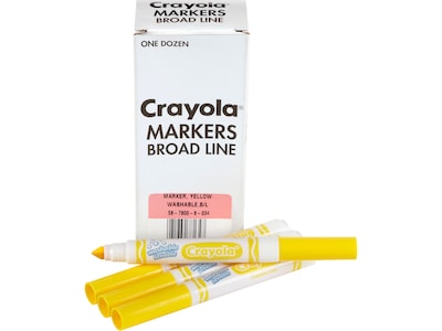 Crayola Kids Marker, Conical Tip, Yellow, 12/Pack, 6 Packs/Carton (58-7800-034CT)