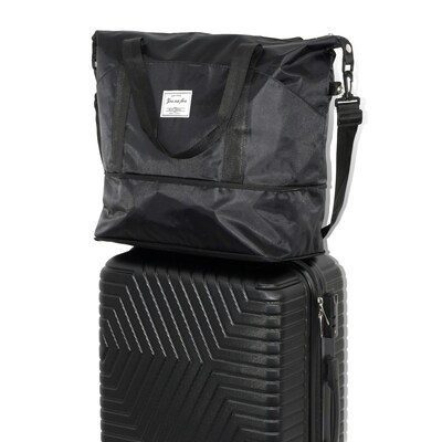 Nicci Polyester Travel Duffel Expandable Bag, Black (CBM10003-BLK)