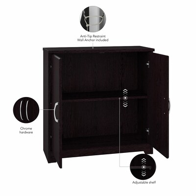 Bush Furniture Cabot Small Storage Cabinet with Doors, Espresso Oak (WC31898)