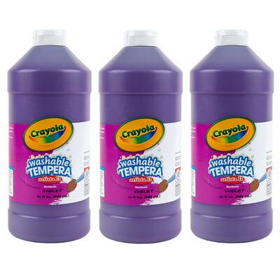 Crayola Artista II Washable Tempera Paint, Violet, 32 oz., 3/Bundle (BIN543132040-3)