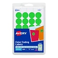 Avery Laser Color Coding Labels, 3/4 Dia., Neon Green, 1008 Labels Per Pack (5468)